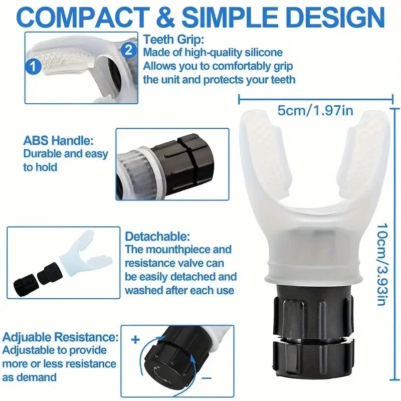 Breath Fitness Exerciser Device With Adjustable Resistances for lungs